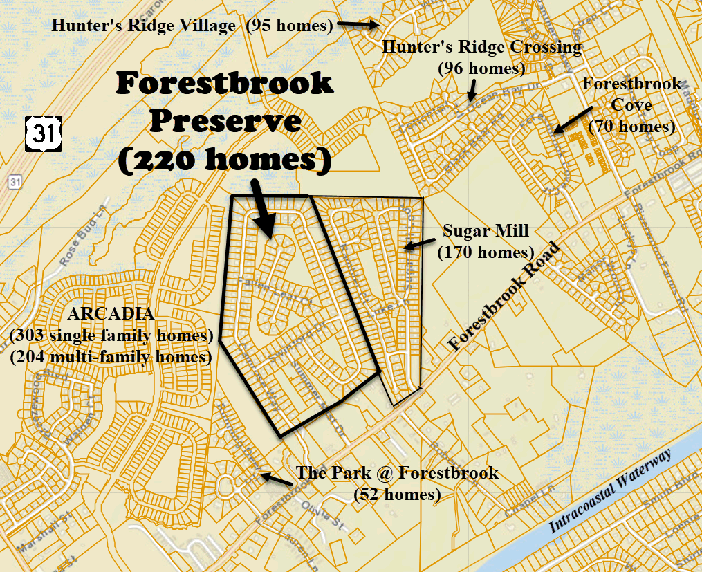 Forestbrook Preserve and the other real estate in the forestbrook area.